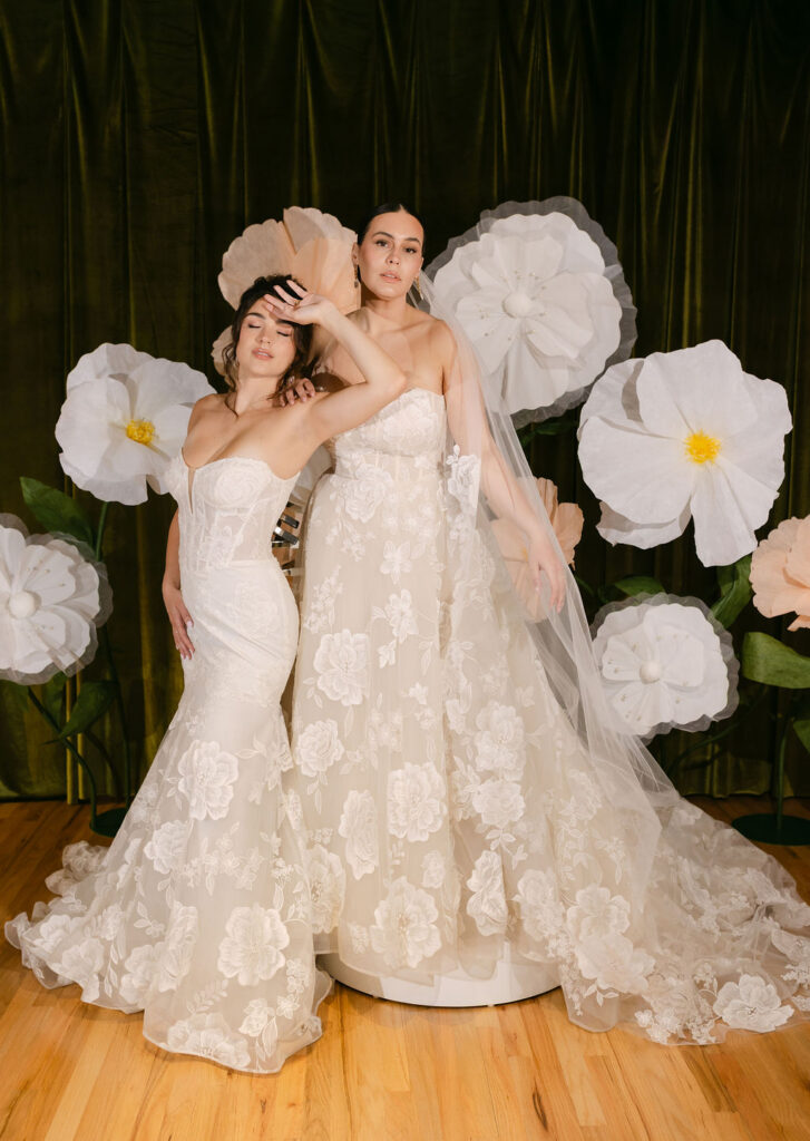 Floral gowns by Beccar at Gemma Bridal